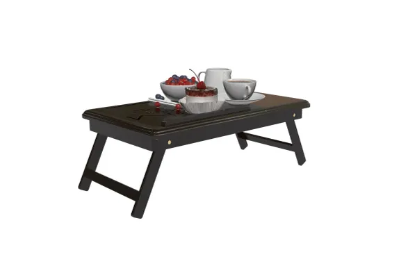 Flexi Wooden Laptop Table With Tablet & Mobile Holder (Brown) - image 12