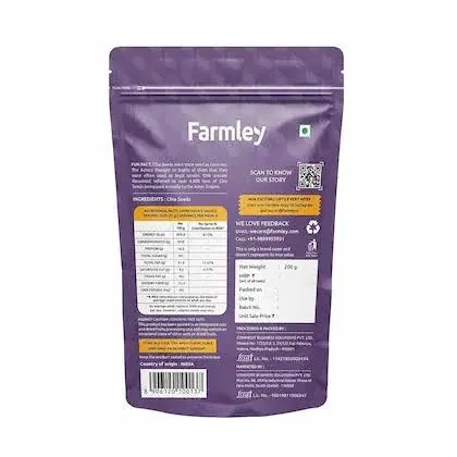 JioMart Marketplace Farmley Premium Natural Chia Seeds 1kg , Pack of 5 Each- 200g - image 2