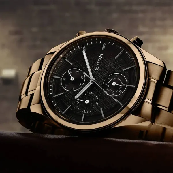 Titan Men Titan Analog Neo Splash Stainless Steel Strap Watch;Black Dial - image 2