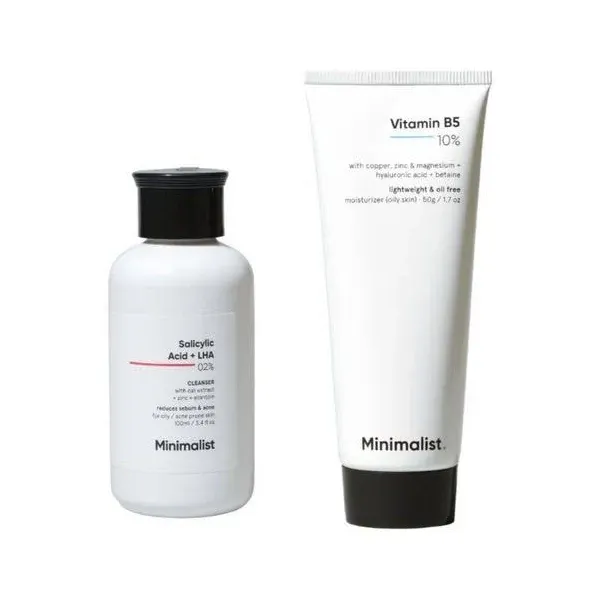 Purplle.com - Purplle Shop Minimalist Cleanser & Moisturizer for Oily Skin: Salicylic Acid & Lightweight Formula, Unisex | vitamin c forms best moisturizers for acne prone skin - image 1