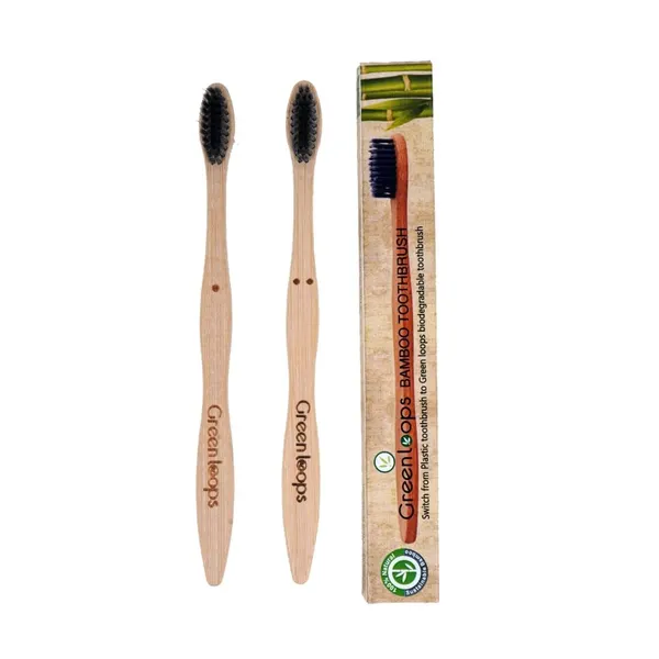 Green Loops Bamboo Toothbrush